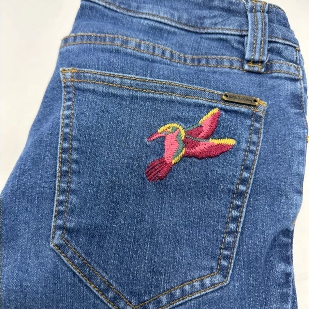 Matilda Jane Women's Jeans Sz 8 With Hummingbird Embroidery Stretch mid rise